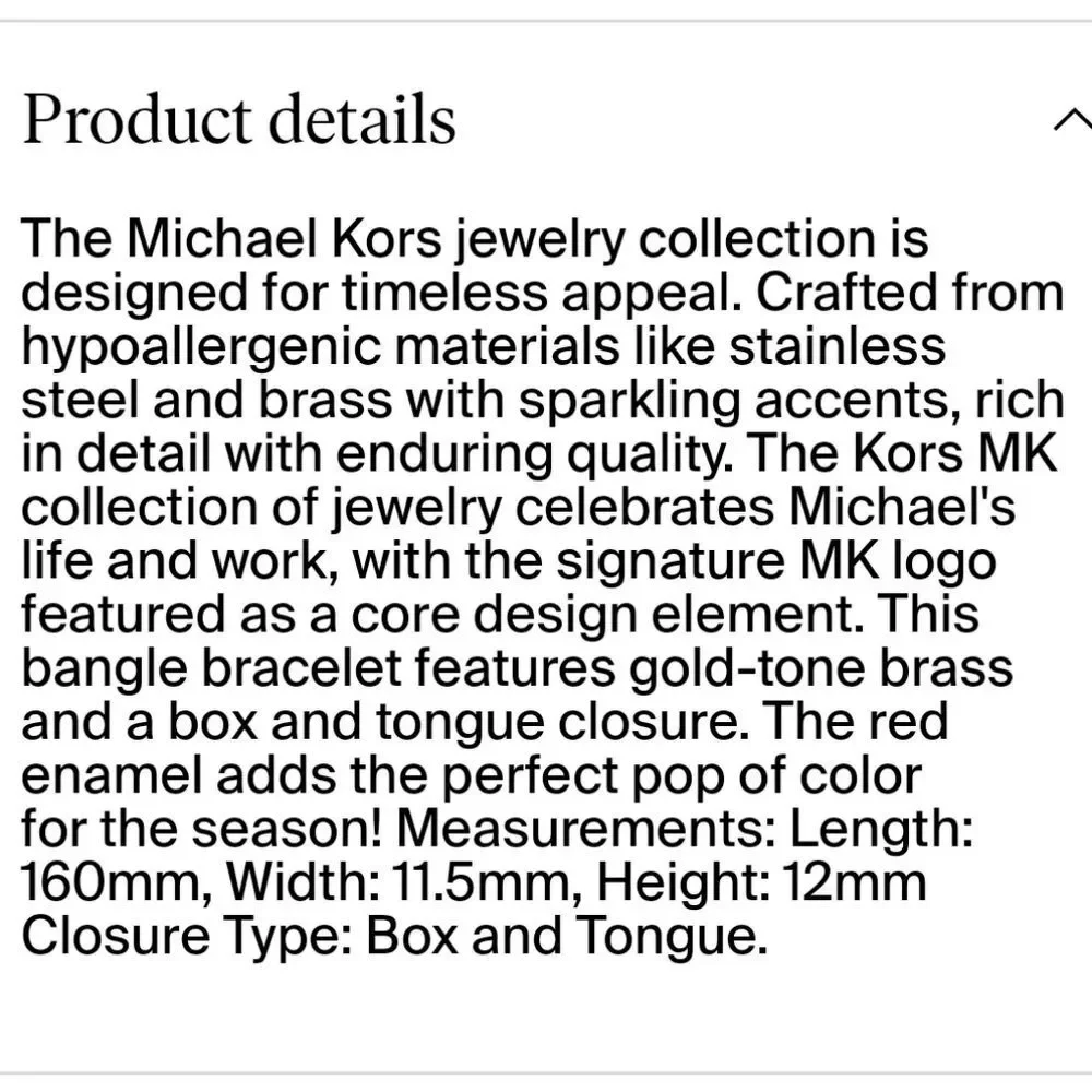 Michael Kors Logo Heart Limited Edition Bangle‎ Bracelet
